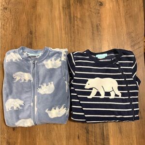 Adorable Polar Bear Bodysuit Set - Blue and Navy